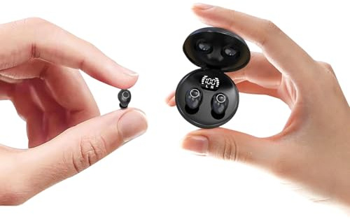 Wireless Bluetooth Invisible Small Earbuds Soft In Ear Headphones ENC Noise Cancelling Hidden Earphones Small Ear Buds for Smaller Ears TWS Mini Sleep Earbuds for iPhone Android Office Work Sleeping