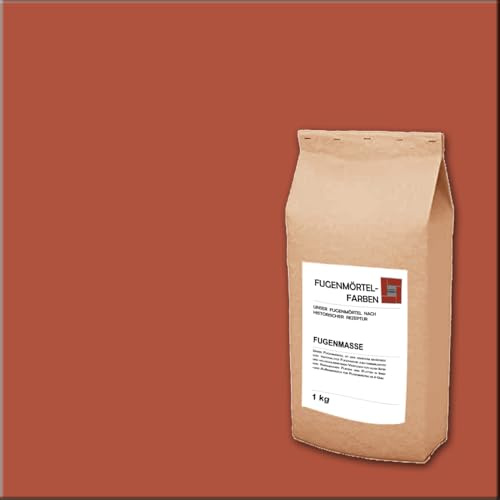 Fugenmörtel-Farben | Einsetzbar für Fugen im Innen- und Außenbereich auf Wand- und Bodenflächen (Rostrot, 1kg)