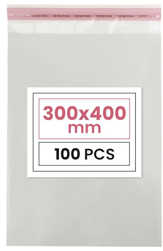 Netuno 100 PP Flachbeutel selbstklebend 30x40 cm klar und reißfest | Große durchsichtige Cellophanhüllen & Zellophantüten mit Peel-&-Seal-Klappe – für Grußkarten, Postkarten & Fotos