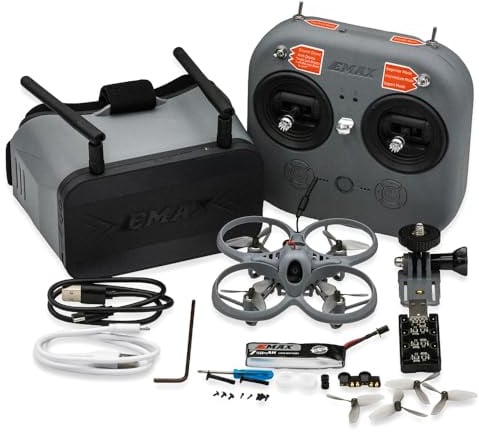 Tinyhawk Lite Analog Drohne FPV RTF Kit mit Kamera Brille und Controller | Anfänger Kinder Erwachsene Ready To Fly Mini Racing Drohnen Quadrocopter mit ERLS RunCam Nano 3 VTX 25mW 100mW 400mW 750mAh