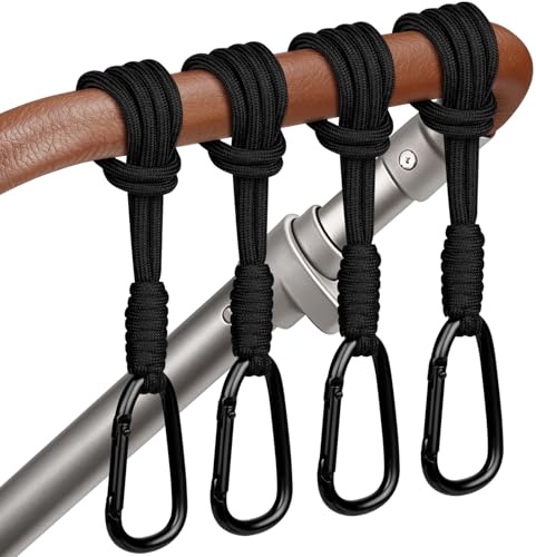 OSDUE Ganci per Passeggino Porta Borse, 4 Pezzi, Universali, Antiscivolo | Appendere Borse Shopping Borsa per Passeggino, Stroller Hooks Cord, Moschettoni Carrozzina, Accessori Neonato