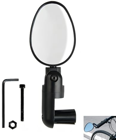 Rétroviseur Vélo Guidon, Rétroviseur Vélo Ville Orientable Réversible pour Guidon 20-38 mm, Miroir Convexe Acrylique Incassable, Accessoire Sécurité Cyclisme pour Vélo Route, VTT, Trottinette