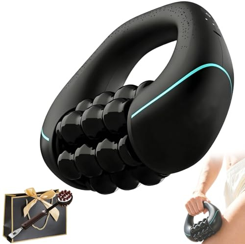 Massageroller Elektrisch Handmassagegerät Massagerolle Mit Rollen, Tiefengewebsmassage -3 Intensitätsstufen & Wiederaufladbar Für Nacken Rücken Arme Beine