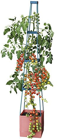 Garden Grow Self Watering 4 Tier Tomato Tower Jumbo Fruit & Vegetable Vine Plant, Support Grower, Decorative Multi Stage 1.5m Weatherproof Tower Garden Planter (1)