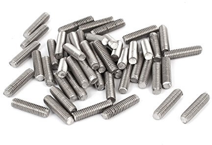 sourcing map 50Stk. 304 Edelstahl volle Gewindestange Stehbolzen Befestigungen M4 x 16mm de