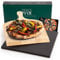 DOLCE MARE Pizzastein schwarz Inkl. Holz-Pizzaschieber - Pizza Stein aus hochwertigem Cordierit für Backofen & Grill - Backstein für knusprige Pizza wie beim Italiener - auch als Brotbackstein