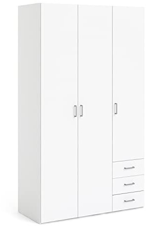 Furniture To Go | Space Wardrobe - 3 Doors 3 Drawers in White