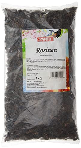 PANTO Wildvogelfutter Rosinen 1 kg – energiereiches Vogelfutter für Futterhaus & Futterspender, für Körner- und Weichfresser