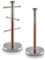 Tower T826072COP Ombre Mug Tree and Kitchen Roll Holder, Stainless Steel body with Weighted Base, Copper,One Size
