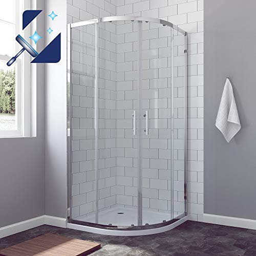 AQUABATOS® 80 x 80 x 195 cm Duschkabine eckeinstieg Viertelkreis Rund Dusche Schiebetür Duschabtrennung Runddusche Duschtrennwand 6mm ESG Nanobeschichtung Glas