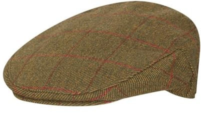 WALKER AND HAWKES - Cambridge - Unisex Schiebermütze aus Tweed - Country-Stil - Rot gestreift - XXL (61cm)