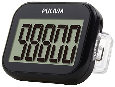 PULIVIA Pedometro 3D per camminare, contatore di passi accurato con clip e cordino, semplice pedometro per anziani, bambini, uomini e donne
