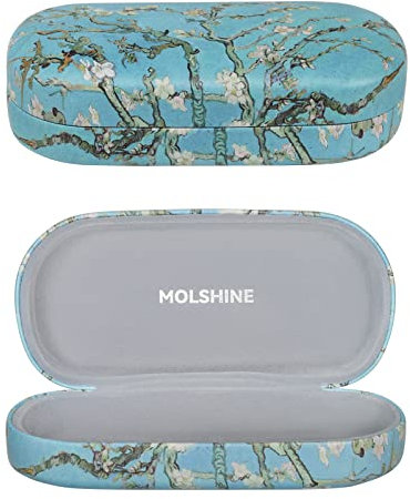 molshine Custodia rigida per occhiali da sole,custodia per occhiali classica grande per donna uomo,occhiali da sole(Grigio)