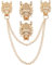 GORGECRAFT 2 x Wolfskopf Lange Kette Brosche Anstecknadel Für Herren Kragen Kette Quaste Brosche Mantel Anzug Kleidung Dekoration Zubehör Ehemann Jahrestag Geburtstag Geschenke Basteln Gold