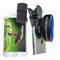 Peanutech Fischaugenobjektiv-Set für iPhone 14, 13, 12, 11, X, XS, Xr, SE, 8 Pro Max, Mini, Samsung, die meisten Handys mit Clip, PU-Tasche (schwarz)