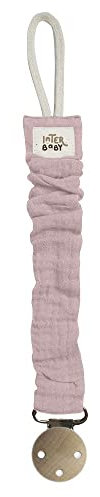 Attache-tétine en mousseline pour bébé - couleur rose