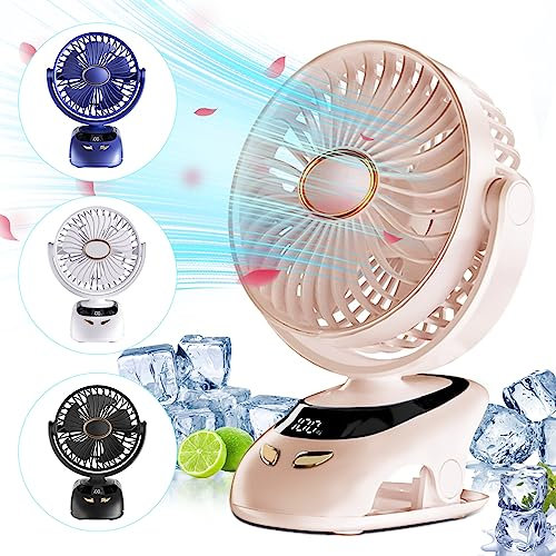 Petit ventilateur de bureau USB portable à clipser,ventilateur de bureau à vent puissant,ventilateur personnel silencieux,rotation à 90 °,ventilateur de table pour la maison,le bureau (rose)