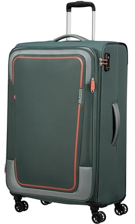 American Tourister Pulsonic - Spinner L, Expandable Suitcase, 81 cm, 113/122 L, Green (Dark Forest)
