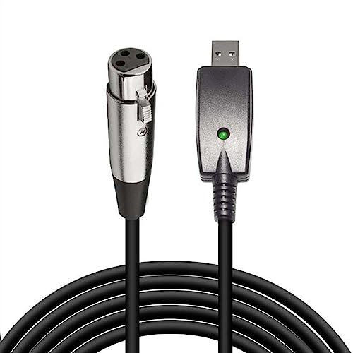 BYBIO USB Male To 6.35MM Guitar Connection Audio Cable USB To XLR Three-core Microphone Recording Cable 3 Meters Professional Guitar Cable (Color : Type B)