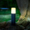 Lightbox Außen Sockellampe mit matt weißem Regenschutz - 35 cm Höhe - moderne Outdoor Wegeleuchte - für den Garten - IP44 - E27 Fassung - max. 28 W - aus Edelstahl/Kunststoff - in Anthrazit