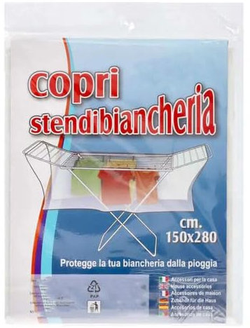 NOBILE LOVELYCARE Funda para tendedero, cubre la colada contra el viento, el smog y la lluvia, tamaño grande, 150 x 280 cm, grosor 40 micras