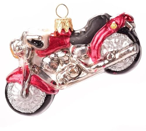 Christbaumschmuck Christbaumkugeln Figuren Auto Weihnachtskuge Glas Fahrzeuge rotes Motorrad