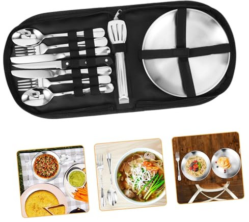 Happyyami 1 Satz Outdoor-Geschirr-Set Tragbares Besteckset Campingkochutensilien Bausätze Servierutensilien Besteck für Picknick Utensilien-Kit Suite Löffel reisen Grill-Set