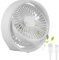 Mini USB Tischventilator, Klein Ventilator Leise, 1800mah Wiederaufladbarer Tragbarer Ventilator, Starker Persönlicher Lüfter Desk Fan mit 3 Geschwindigkeiten für Schreibtisch Zuhause Büro (Weiß)