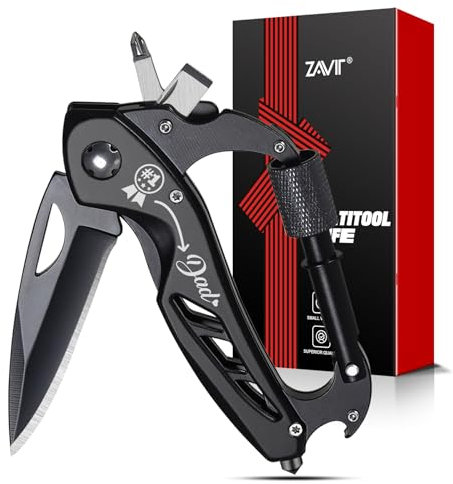 ZAVIT Multitool, Vatertagsgeschenk von Tochter Sohn, Papa-Geschenk, Edelstahl Aluminium, Tragbares Werkzeug, Camping Angeln Wandern, Geschenkidee für Vater