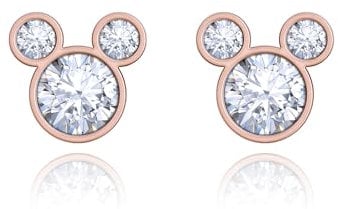 GILIEYER Mouse Earrings Gold Plated Sterling Silver Earrings Mouse Shaped Imitation Pearl Earrings Zirconia Cute Design Mouse Stud Earrings for Women Girls (Style3-Rose Gold)
