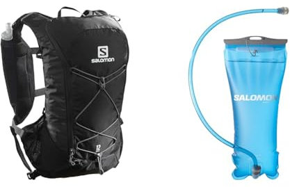 Salomon Agile 12 Unisex Hydrationsweste Trail Running Wandern MTB & Soft Reservoir 2l Unisex Hydrationszubehör, Camelback, Komfort, Einfach zu handhaben, Bissventil mit hoher Durchflussrate, Blau