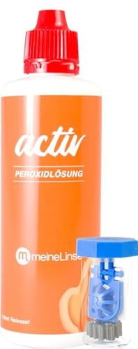 meineLinse activ Peroxidlösung Reise-Set 1 x 100ml + 1 Behälter - für die schonende Reinigung weicher & formstabiler Kontaktlinsen - konservierungsmittelfrei (1x 100ml + 1 Behälter)