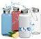 Trinkflasche 0,7 L 'Pure' - BPA-freie Wasserflasche aus Tritan mit auslaufsicherem Edelstahl Deckel - Flasche für Kinder & Erwachsene mit Schlaufe - ideal für Schule, Sport & Arbeit, Farbe:Transparent