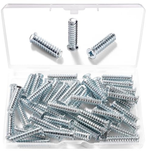 VooGenzek 50 Pièces M6.3 * 25 mm Vis Euro Spéciale Pour Meubles, Coulisse, Portes D'armoires de Cuisine, Armoires et Charnières de Placard