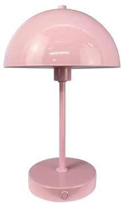 Dyberg Larsen Stockholm Tischlampe 2.0 Rosa | Wiederaufladbare Schreibtischlampe | Nachttischlampe mit 6 Stunden Akkulaufzeit | Leselampe für den Innen und Außen | LED Lampe in Dänischen Design