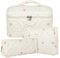 3pcs Reise Kosmetiktasche Set Damen, Baumwolle Kulturbeutel Set Gesteppte Kulturtasche Mit Blumenmuster, Make Up Bag Aesthetic Schminktasche Cosmetic Bag für Kinder