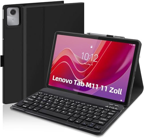 Case with Keyboard for Lenovo Tab M11 11 inch 2024, UK layout Keyboard Case, Lenovo Tab M11 Tablet with Detachable Bluetooth Keyboard and Pen Holder, Black