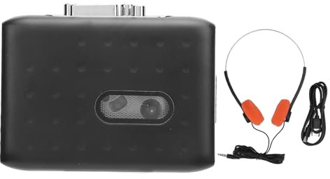 Lecteur de Cassettes Portable, Lecteur de Cassettes Vintage Compact avec écouteurs, Convertisseur de Cassette USB C en MP3 avec Microphone intégré