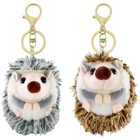 Porte-Clés Hérisson De Dessin Animé 2 Pièces, Porte-Clés Créatifs en Peluche, Porte-Clés Mignons, Porte-Clés Décoratifs