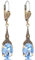 Jugendstil Ohrhänger Gold Blau Markenkristalle Light Sapphire Hellblau Vintage Schmuck NOBEL SCHMUCK