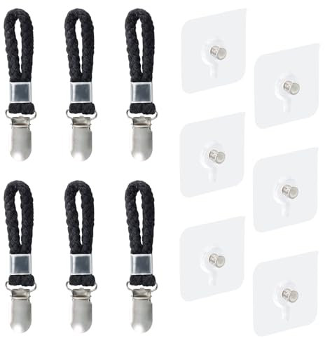 6 Pièces Pince Serviette, Accroche Torchon Cuisine, Pince Torchon, Crochet Torchon Porte Serviette Salle de Bain, Pince à Serviette En Métal, pour La Cuisine, La Salle de Bain, Le Placard, Noir
