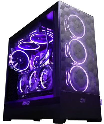 G4M3R® Elite Gaming-PC Desktop | AMD Ryzen 7 9800X3D | GeForce RTX 5080 | 64 GB RAM DDR5 6000 MHz | 2TB SSD M.2 | ARGB-LED-Beleuchtung | Wi-Fi 6E | Custom-Wasserkühlung | Windows 11 Home