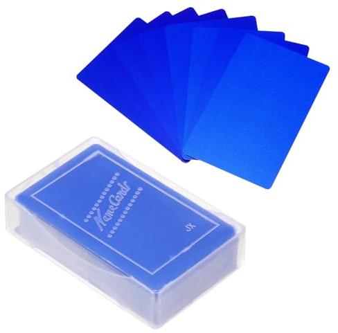 PATIKIL 100 Stück Blanko-Visitenkarten aus Aluminium, 86x54x0,21mm(Stärke) Hochwertige Metall Visitenkarten für Laserdruck, Hochwertige Haptik, Hohe Härte, Schmutzabweisend, Dunkelblau