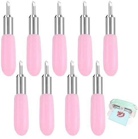 8 Stück Klinge Kompatibel Mit Cricut Joy,3mm Schneidklingen mit Abdeckung,Präzise Messer Ersatzklingen mit 30 Grad Feiner Spitze,für Vinyl-Schneidemaschinen (Rosa)