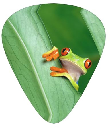 Tree Frog Gitarrenplektren Set - Einzigartige einseitig bedruckte Plektren mit ABS-Material für Akustik-, E-Gitarren & Ukulelen