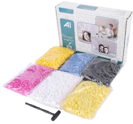 Fiorky -Bausteine Spielzeug - kreativer KI -Baustein Puzzle Pixel Zeichnung Mosaik Porträt Kit Dekorative Wandgeschenk for Zuhause und Reisen - Mädchen und Jungenspielzeuge