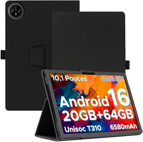 AKNICI Coque pour POPUX Tab A9 / POPUX P10 / DOOGEE Tab A9 / DOOGEE Tab A9Pro Tablette Tactile 10 Pouces - Ultra Slim PU Cuir Coque Case avec Stand Fonction et Bandoulière Étui Housse
