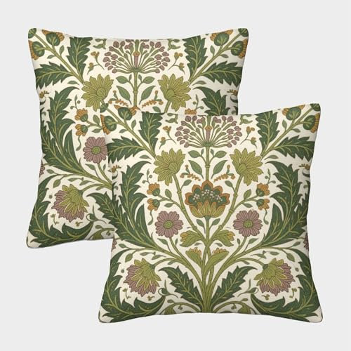 WXLWHR Fundas De Cojines con Planta Juego De 2 Funda Almohadón Tótem Plantaa con Cremallera Poliéster Decorativa para Sala De Estar Sofá Coche 45x45cm