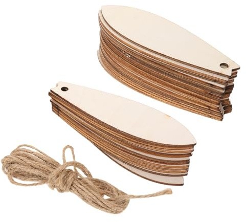 SHINEOFI 30stücke Leere Hölzerne Surfbrett-ausschnitte Zum Malen Unfertige Surfbrettformen Bastelset Für Junge Mädchen Naturholz Rohlinge Für Diy-dekoration Hängende