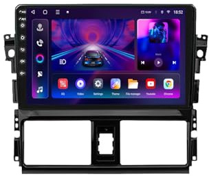 Pantalla Táctil 2 DIN Radio para Toyota VIOS Yaris 2013-2016 Bluetooth Estéreo Coche Navegador USB para, 8 Core 8G+256G